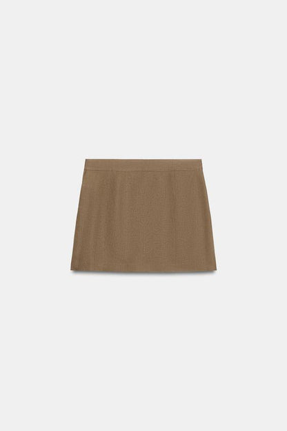 Jupe-culotte en lin à perles