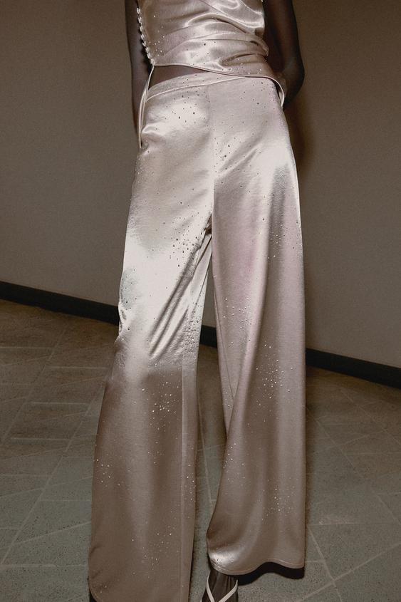 Pantalon satiné brillant