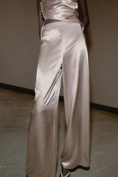 Pantalon satiné brillant