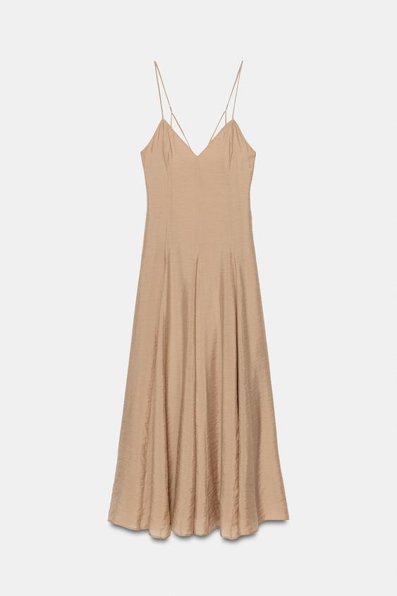 Robe midi fluide à bretelles
