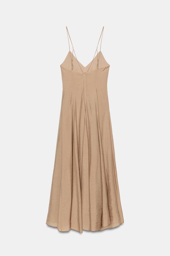 Robe midi fluide à bretelles