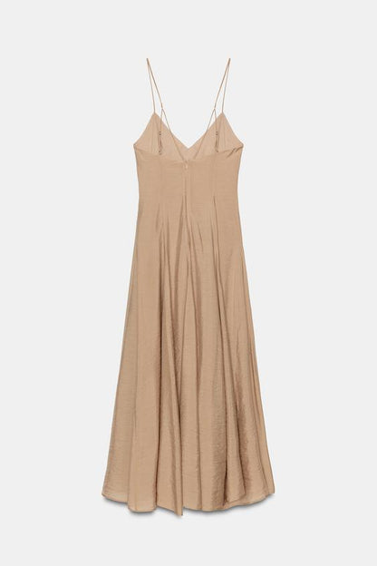 Robe midi fluide à bretelles