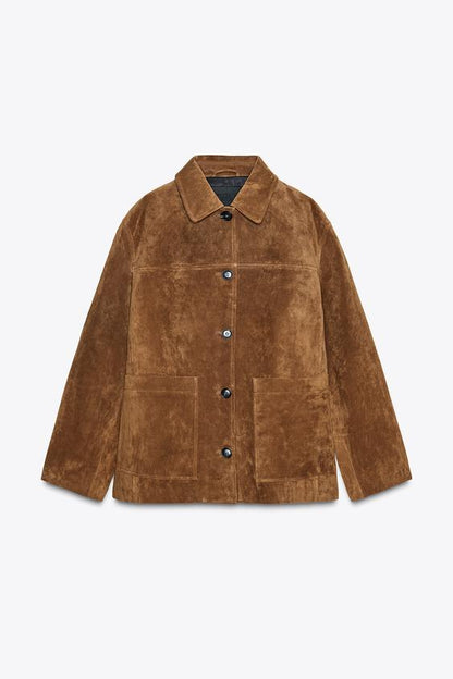 Blouson en cuir suédé ZW Collection Édition limitée