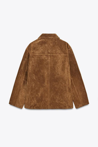 Blouson en cuir suédé ZW Collection Édition limitée