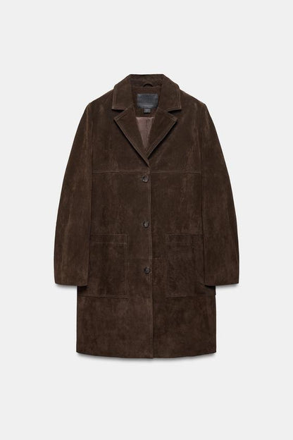 Manteau 100 % cuir suédé ZW Collection Édition limitée