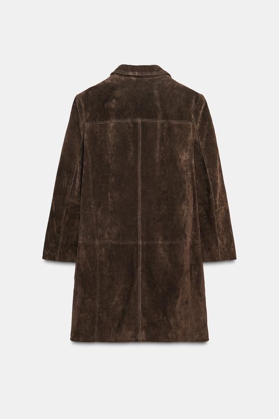 Manteau 100 % cuir suédé ZW Collection Édition limitée