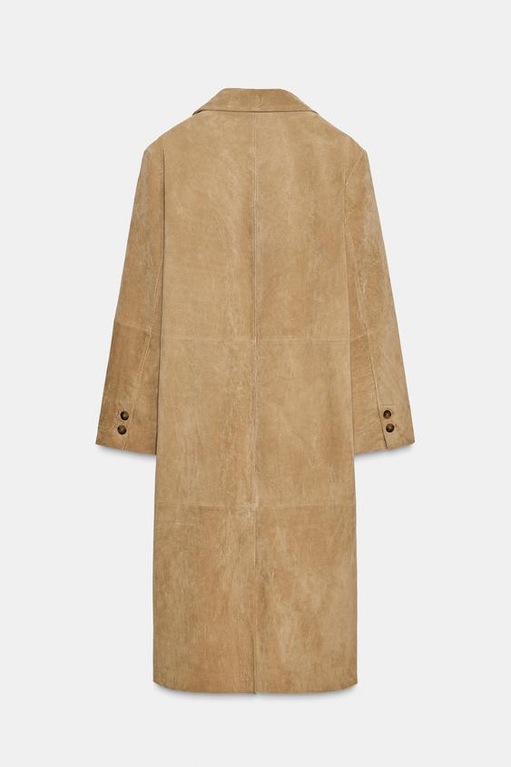 Manteau 100 % cuir suédé ZW Collection Édition limitée