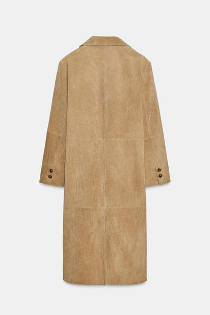 Manteau 100 % cuir suédé ZW Collection Édition limitée