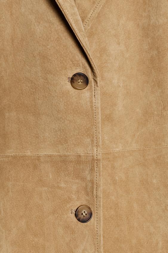 Manteau 100 % cuir suédé ZW Collection Édition limitée