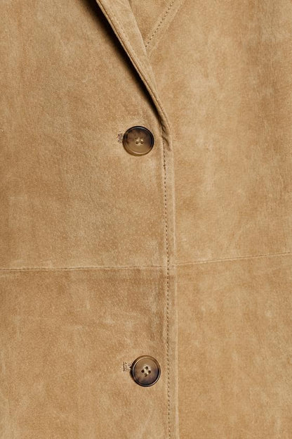 Manteau 100 % cuir suédé ZW Collection Édition limitée