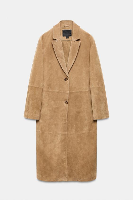Manteau 100 % cuir suédé ZW Collection Édition limitée
