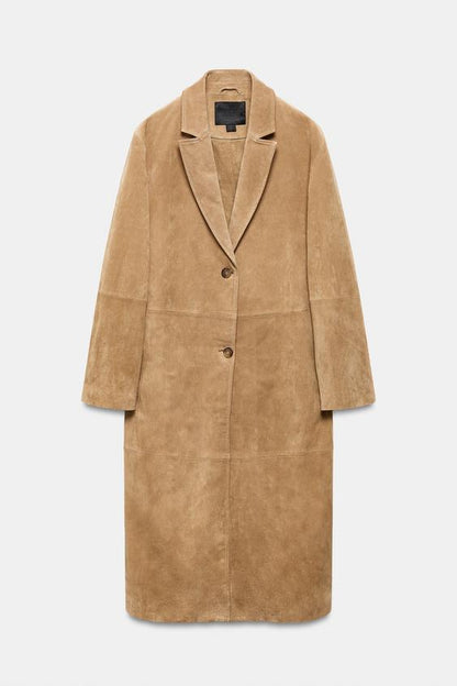 Manteau 100 % cuir suédé ZW Collection Édition limitée