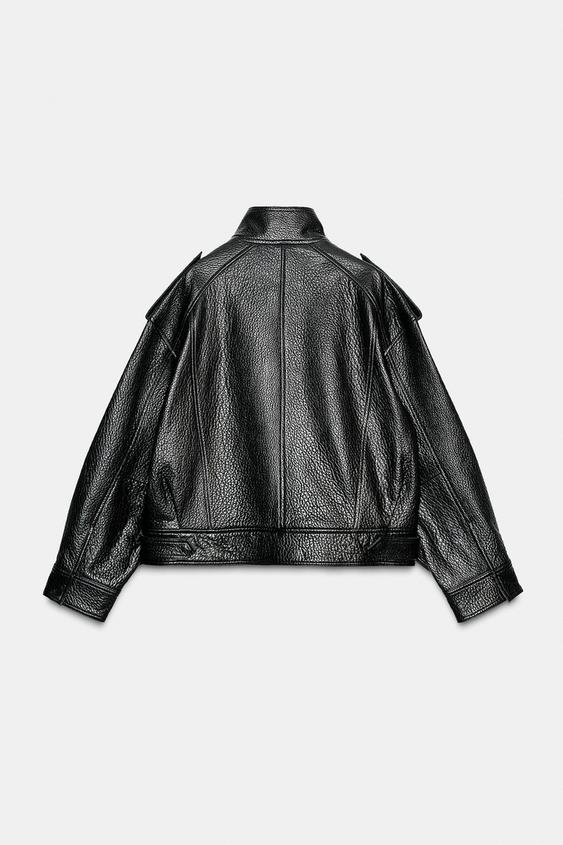 Blouson bomber 100 % cuir ZW Collection Édition limitée