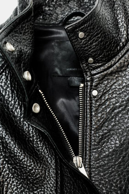 Blouson bomber 100 % cuir ZW Collection Édition limitée