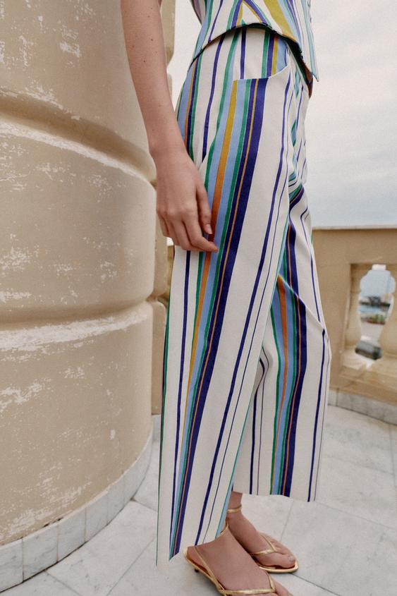 Pantalon droit à rayures