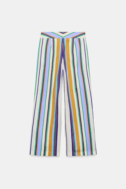 Pantalon droit à rayures