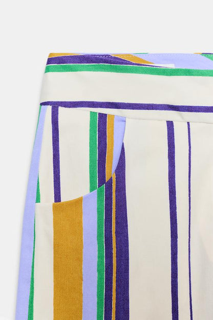 Pantalon droit à rayures