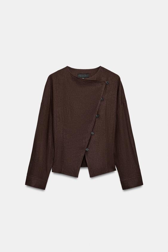 Veste croisée en lin
