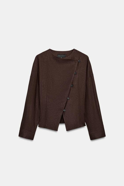 Veste croisée en lin