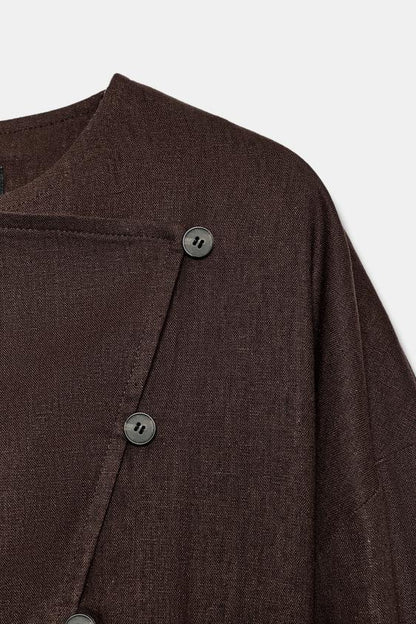 Veste croisée en lin
