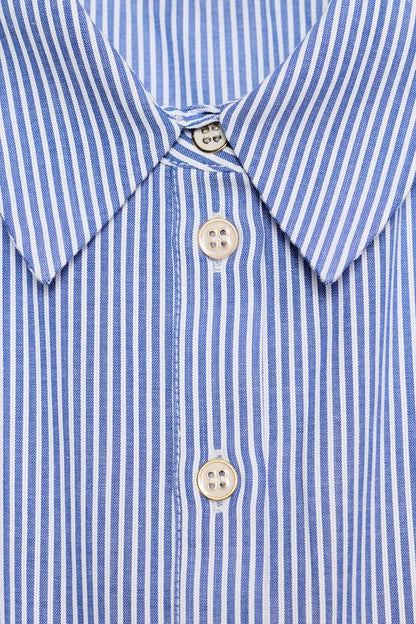 Chemise dos-nu à rayures peplum