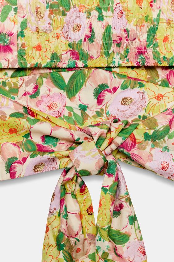 Top imprimé floral avec nœud