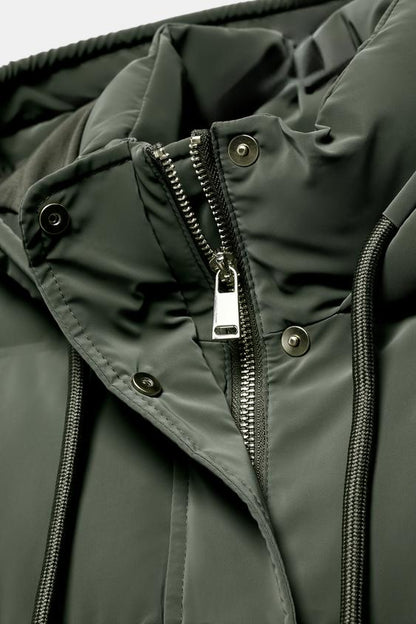 Anorak mi-long tissu enduit coupe-vent