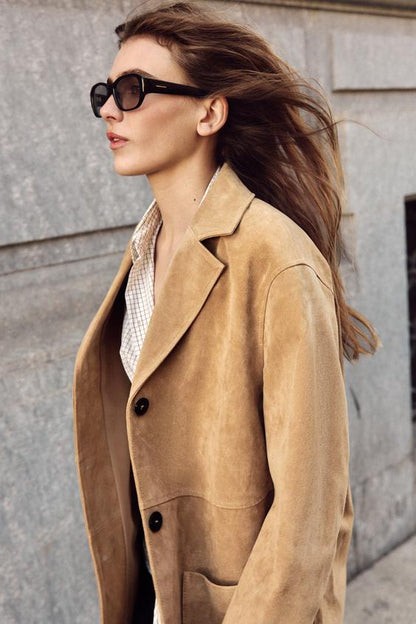 Veste 100 % cuir suédé