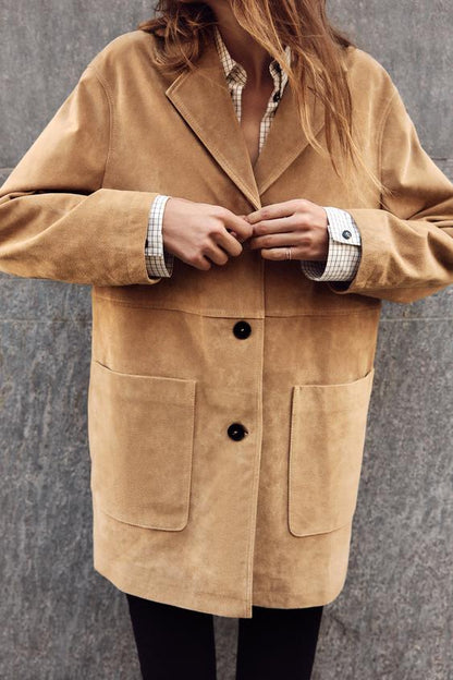 Veste 100 % cuir suédé