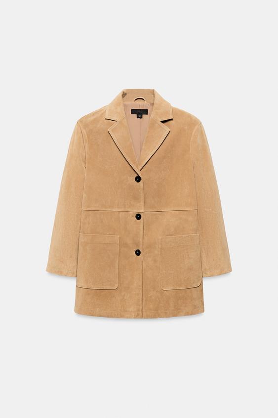 Veste 100 % cuir suédé
