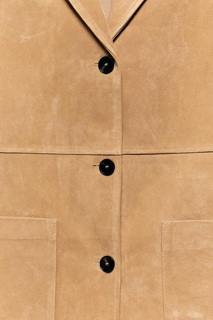 Veste 100 % cuir suédé