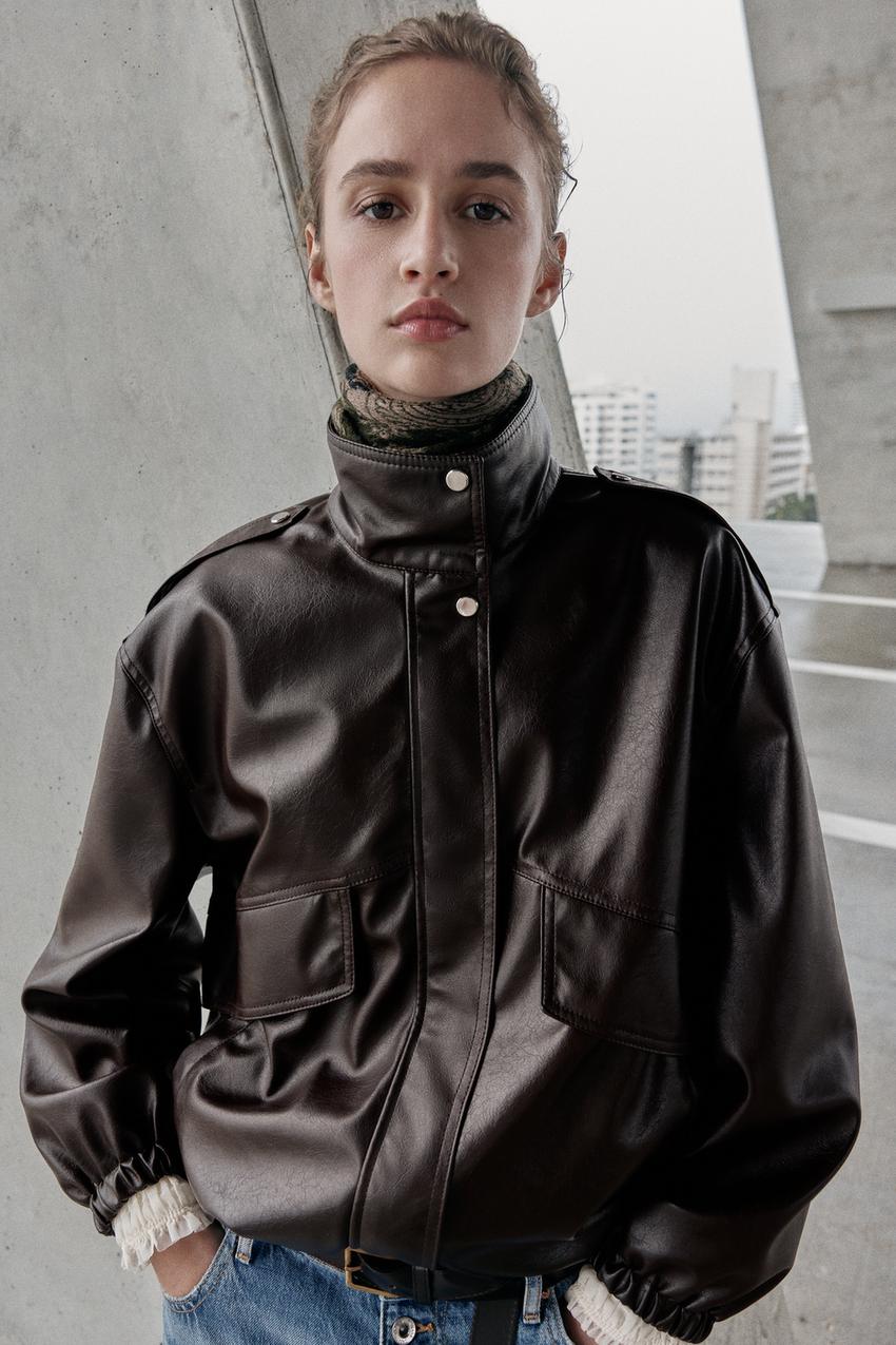Veste bomber effet cuir