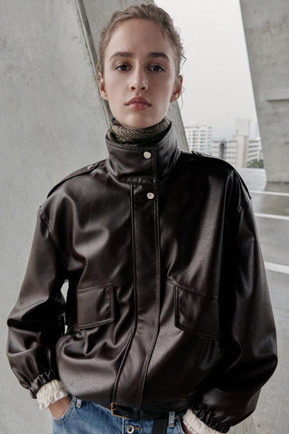 Veste bomber effet cuir