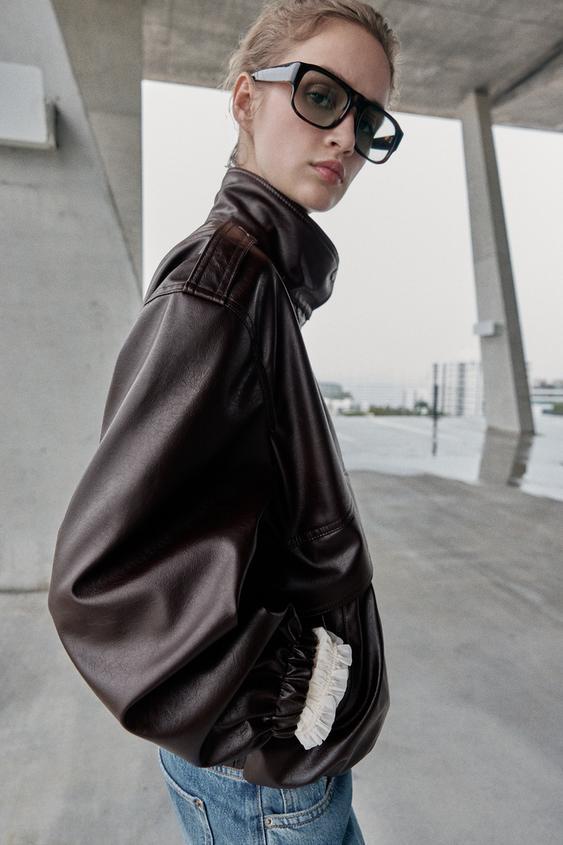 Veste bomber effet cuir