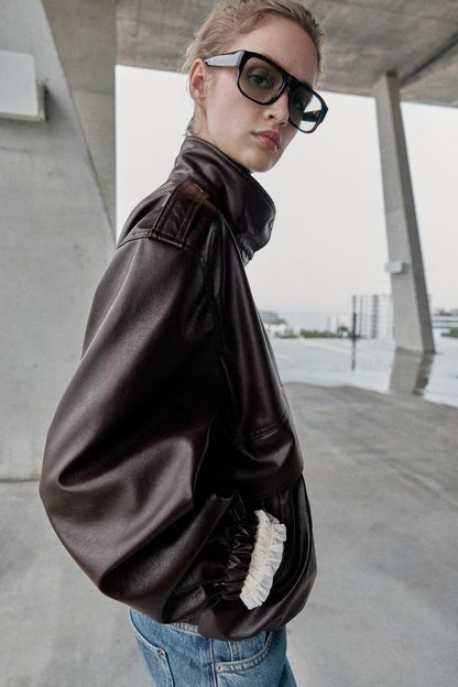 Veste bomber effet cuir