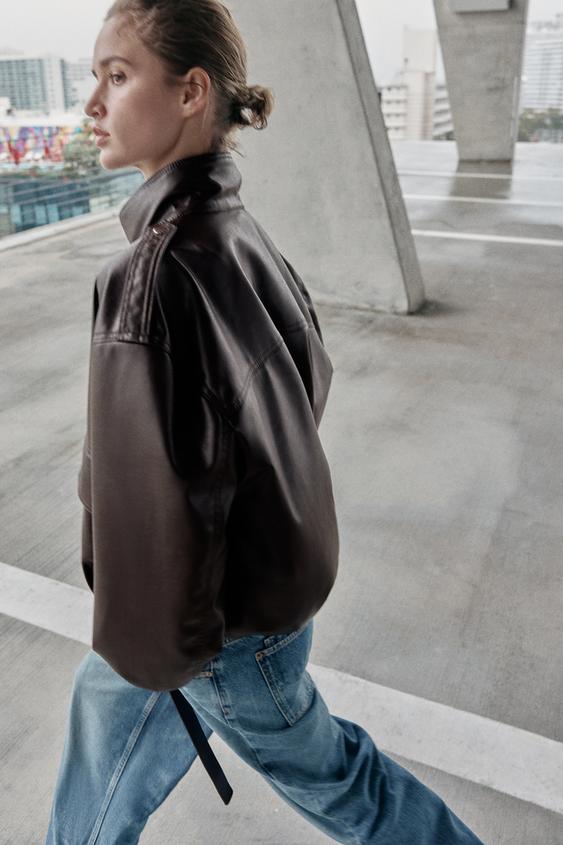 Veste bomber effet cuir
