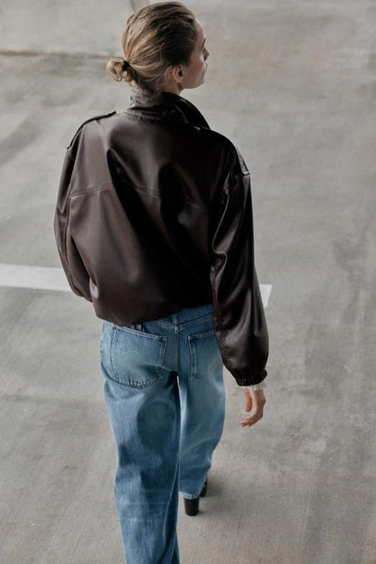 Veste bomber effet cuir