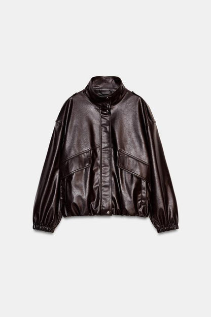 Veste bomber effet cuir