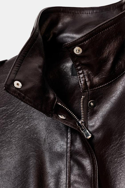 Veste bomber effet cuir