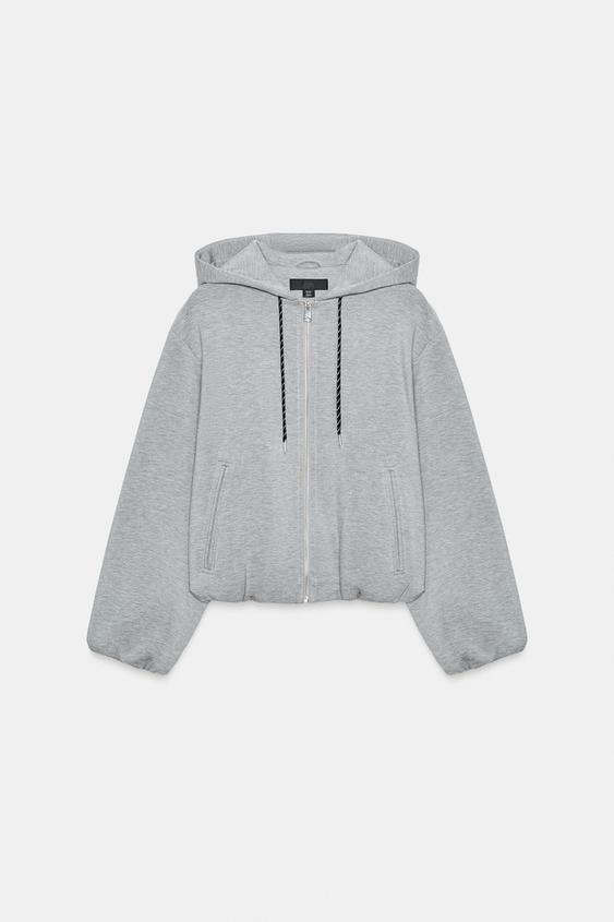 Sweat-shirt bomber à capuche
