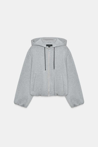 Sweat-shirt bomber à capuche
