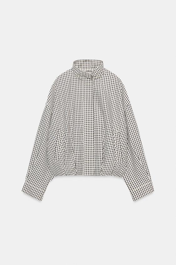 Veste bomber à carreaux