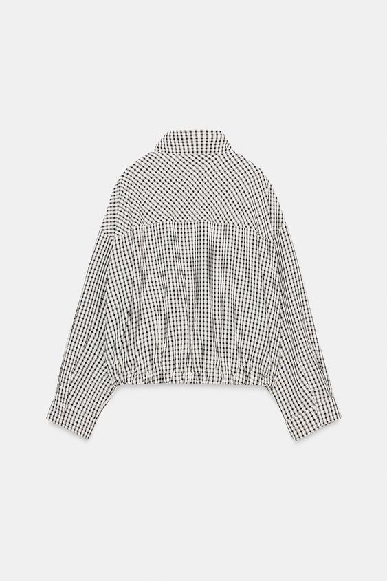 Veste bomber à carreaux