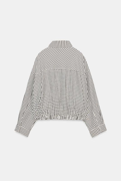 Veste bomber à carreaux