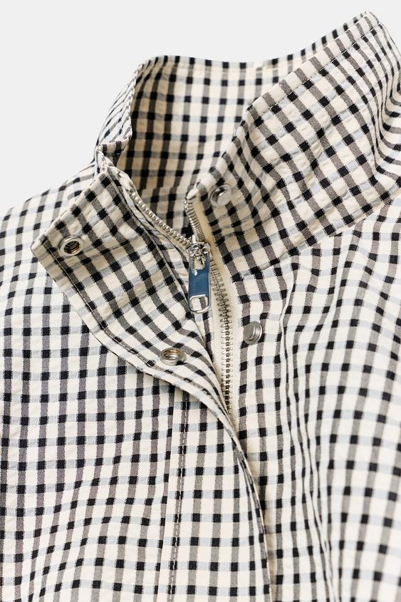 Veste bomber à carreaux