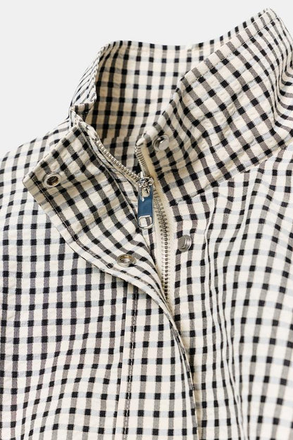 Veste bomber à carreaux