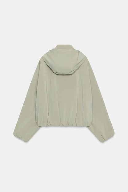 Blouson enduite à capuche