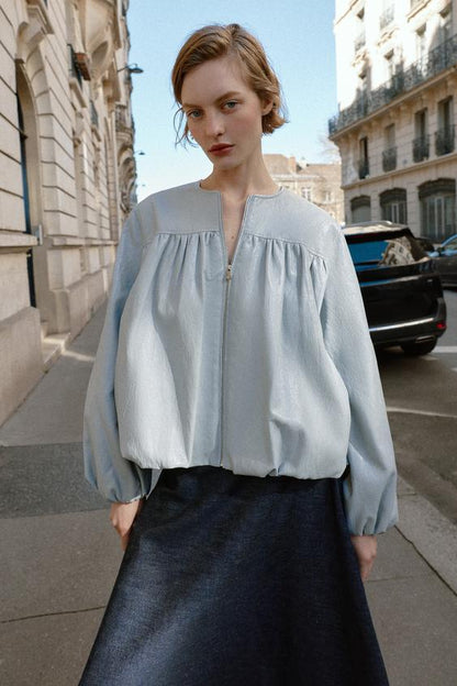 Blouson ballon effet cuir