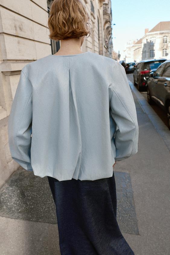 Blouson ballon effet cuir