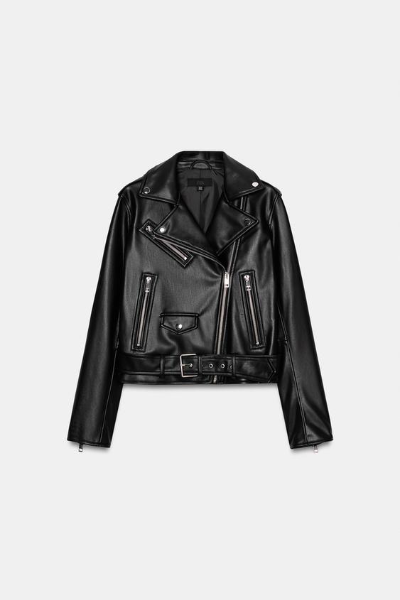 Blouson biker effet cuir